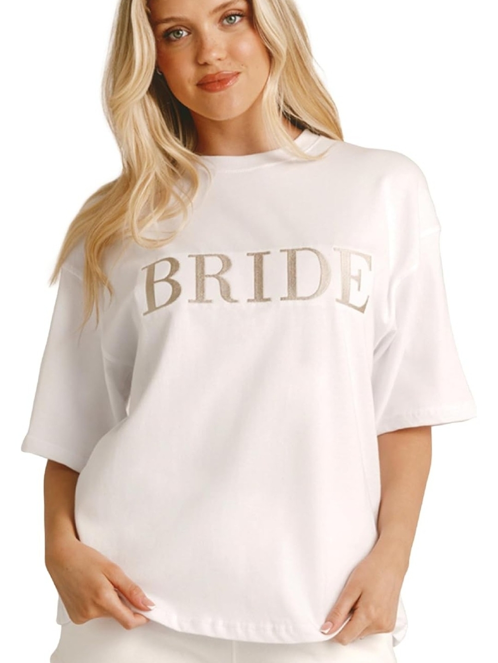 NWT Six Stories | Bride Statement Tee | White Cotton Graphic Soft T-Shirt